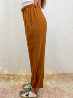 Anna Ankle Tie Pants in Rust